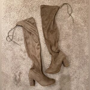 Nature Breeze Taupe Over-the-Knee Boots